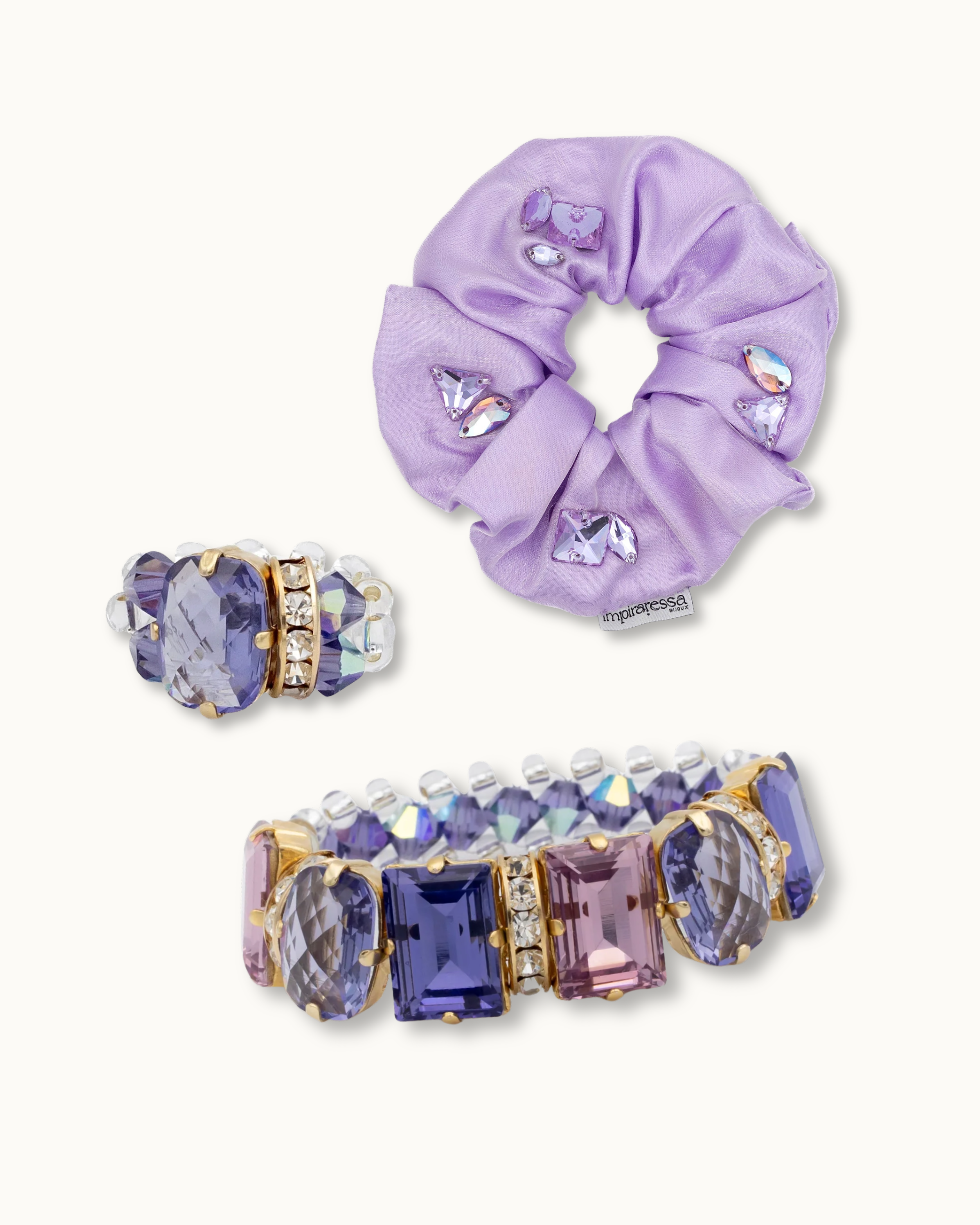 Parure Prisme — Bague, Bracelet & Chouchou
